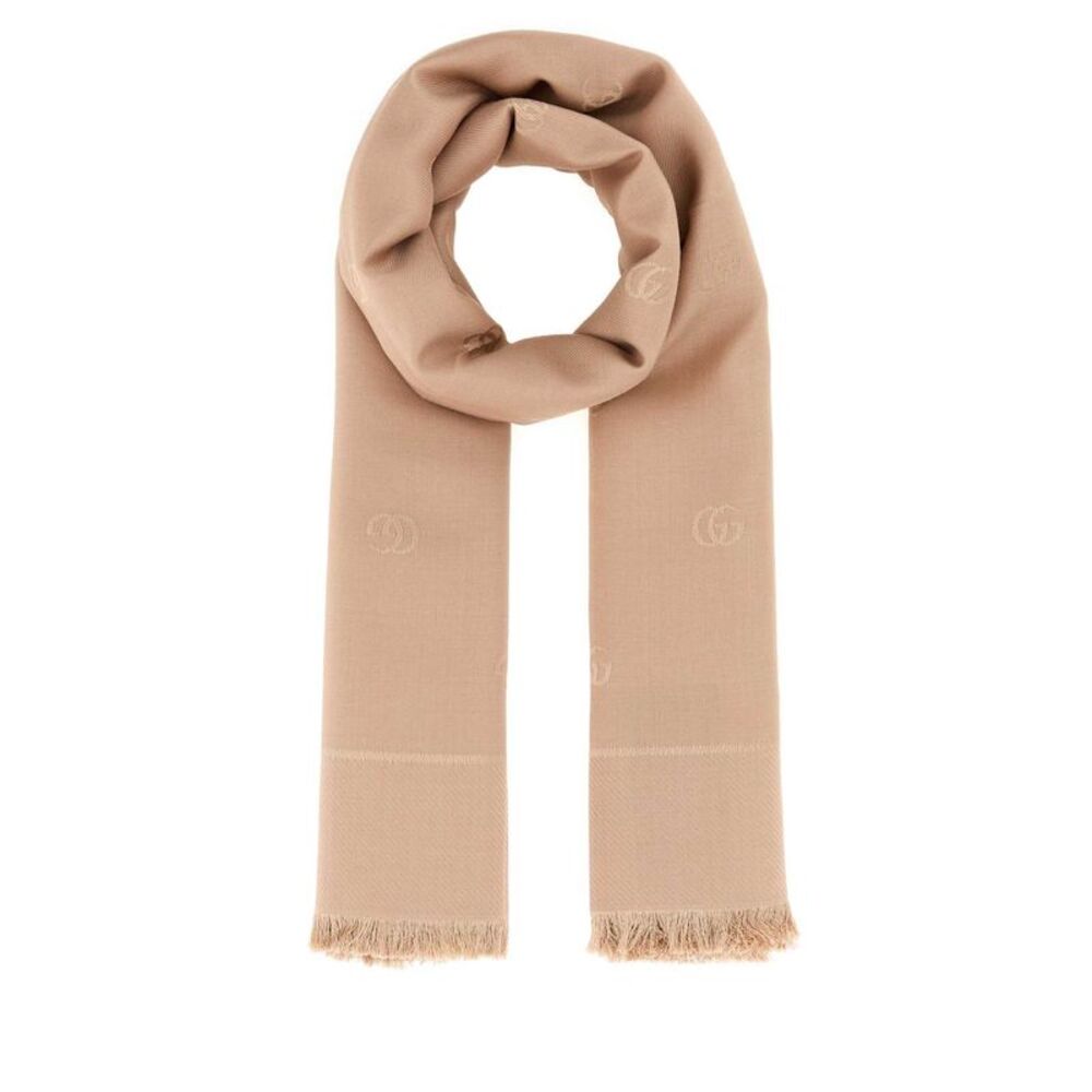 Gucci Women Antiqued Pink Silk Blend Scarf